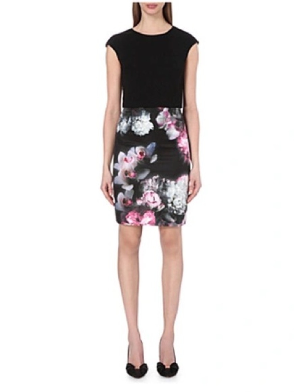 Ted Baker Beryll Ethereal Posie Layer Dress In Black Sz 3 (M-L)